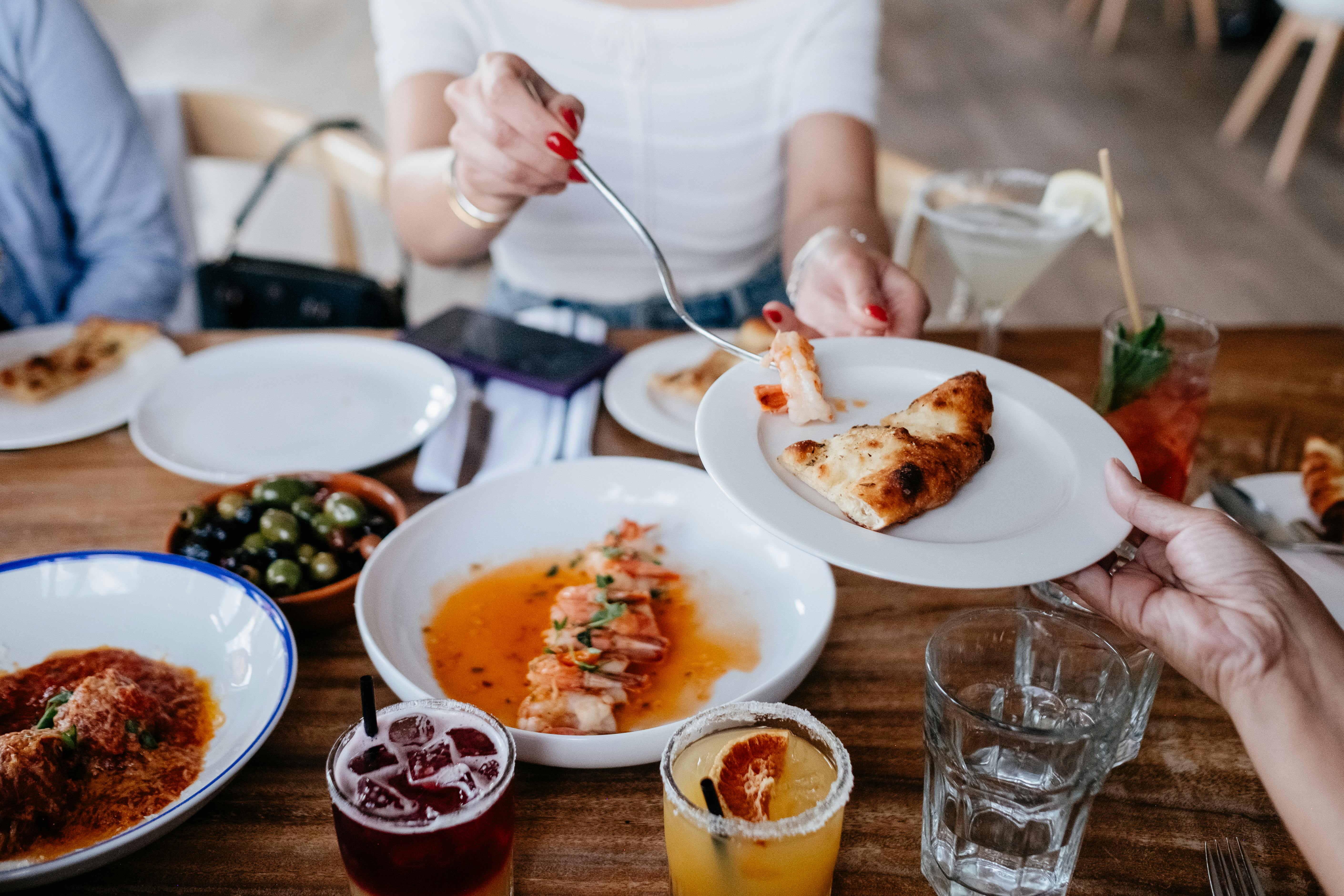 Group dining and shared restaurant dishes